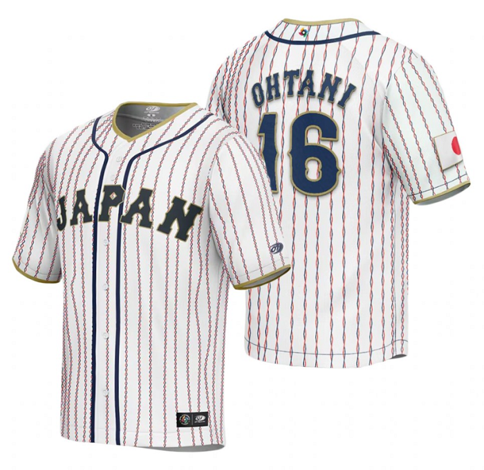 Men's Japan Baseball #16 Shohei Ohtani 2023 White World Baseball Classic Stitched Jersey Men's Japan Baseball #16 Shohei Ohtani 2023 White World Baseball Classic Stitched Jersey